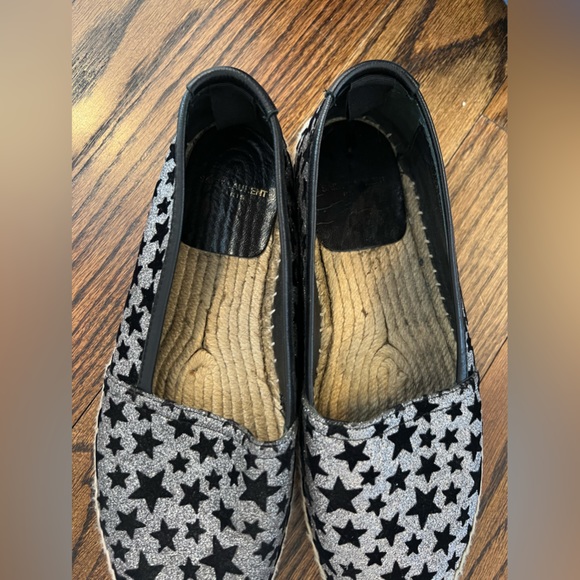Saint Laurent espadrilles with silver glitter and black stars, 38.5 US 8.5 - Picture 13 of 14